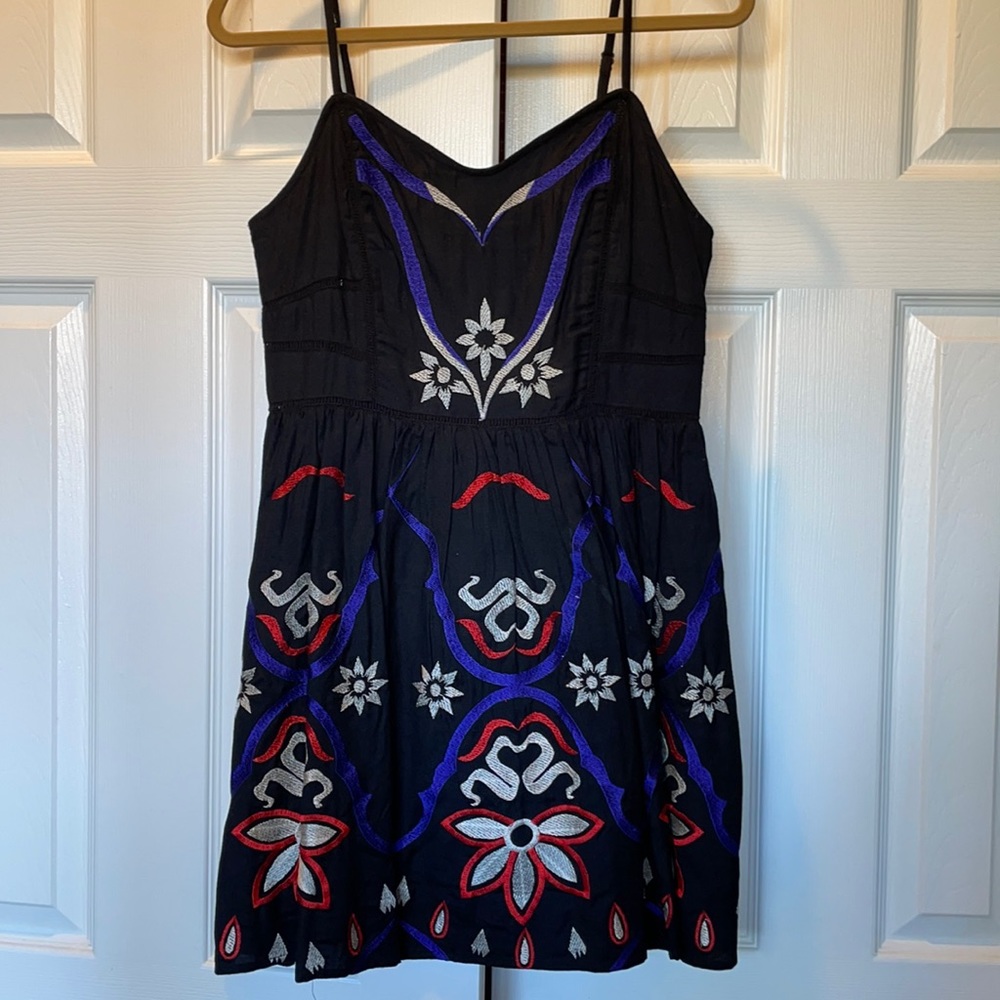 Free People black embroidered dress